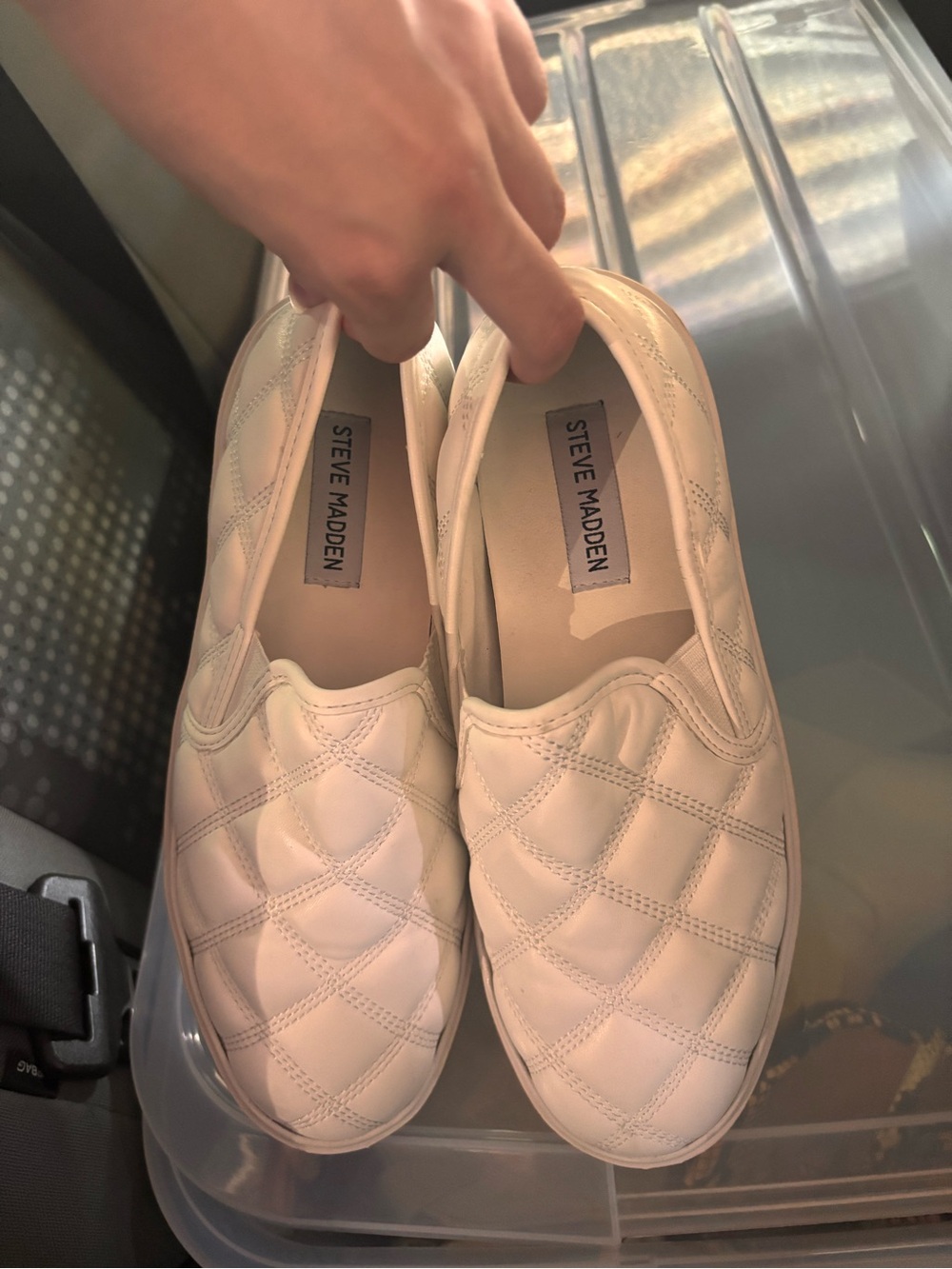 Steve Madden Quilted Slip-On Sneakers in Blush